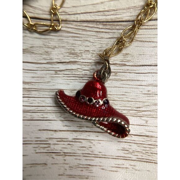 RED HAT SOCIETY Jewelry Bundle Necklace, 2 Bracelets, Pin/Brooch EUC Purple - Picture 10 of 13